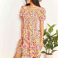 DOUBLE TAKE Smocked Sweetheart Neck Flounce Sleeve Mini Dress