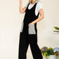 CELESTE Full Size Stripe Contrast Pocket Rib Jumpsuit