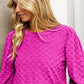 BiBi Round Neck Brushed Checker Top