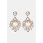 Zinc Alloy Frame Glass Stone Dangle Earrings