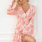 Smocked Floral Mini Dress with Flare Sleeves