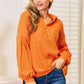 BASIC BAE Side Slit Buttoned Waffle Knit Hoodie