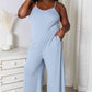 BASIC BAE Full Size Spaghetti Strap V-Neck Jumpsuit