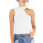 Asymmetrical Sleeveless Rib-Knit Top