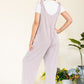 CELESTE Full Size Stripe Contrast Pocket Rib Jumpsuit