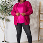 ZENANA Full Size Magenta Waffle-Knit Open Front Cardigan