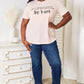 SIMPLY LOVE Slogan Graphic Cuffed T-Shirt