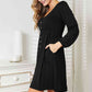 DOUBLE TAKE Scoop Neck Empire Waist Long Sleeve Magic Dress