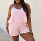 CULTURE CODE Let It Happen Full Size Double Flare Striped Romper in Pink