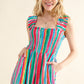 AND THE WHY Full Size Striped Smocked Sleeveless Jumpsuit/ S-3XL