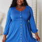 DOUBLE TAKE Scoop Neck Empire Waist Long Sleeve Magic Dress