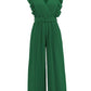 Ruffled Surplice Cap Sleeve Jumpsuit