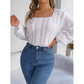 Cable-Knit Square Neck Long Sleeve Sweater