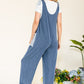 CELESTE Full Size Stripe Contrast Pocket Rib Jumpsuit