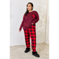 ZENANA Full Size Plaid Round Neck Top and Pants Pajama Set