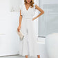 Ruffled Surplice Cap Sleeve Jumpsuit