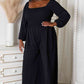DOUBLE TAKE Black Square Neck Jumpsuit with Pockets