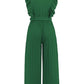 Ruffled Surplice Cap Sleeve Jumpsuit