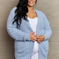 ZENANA Falling For You Full Size Open Front Popcorn Cardigan