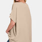 ZENANA Full Size Texture V-Neck Short Sleeve Top