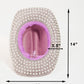 Fame Pave Rhinestone Pearl Trim Cowboy Hat