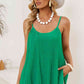 Green Spaghetti Strap Scoop Neck Cami Top