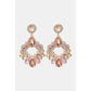 Zinc Alloy Frame Glass Stone Dangle Earrings