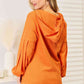 BASIC BAE Side Slit Buttoned Waffle Knit Hoodie