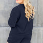 DOUBLE TAKE Full Size Texture Long Sleeve Top and Drawstring Shorts Set