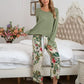 XYM Round Neck Top and Printed Pants Lounge Pajama Set
