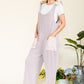 CELESTE Full Size Stripe Contrast Pocket Rib Jumpsuit