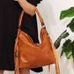 SHOMICO PU Leather Fringe Detail Western-Boho Shoulder Bag