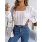 Cable-Knit Square Neck Long Sleeve Sweater