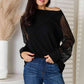 DOUBLE TAKE Black Round Neck Raglan Sleeve Blouse
