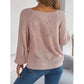 Openwork Buttoned Square Neck Sweater