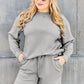 DOUBLE TAKE Full Size Texture Long Sleeve Top and Drawstring Shorts Set