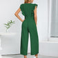 Ruffled Surplice Cap Sleeve Jumpsuit