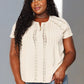 DOUBLE TAKE Pastel Yellow Crochet Buttoned Short Sleeves Top