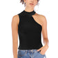 Asymmetrical Sleeveless Rib-Knit Top