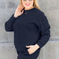 DOUBLE TAKE Full Size Texture Long Sleeve Top and Drawstring Shorts Set