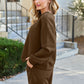 DOUBLE TAKE Full Size Texture Long Sleeve Top and Drawstring Shorts Set