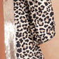 SYNZ Women's Half-Leopard Print Contrast Top with Long Sleeves