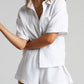 Texture Button Up Shirt and Shorts Set