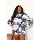 DOUBLE TAKE Tie-Dye Round Neck Top and Shorts Lounge Set