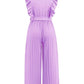 Ruffled Surplice Cap Sleeve Jumpsuit