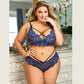 Sexy Embroidered Plus-size Lace Lingerie Set